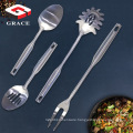 Amazon Hot Sale Wholesale Food Grade Stainless Steel Knife Tong Utensils Set Cooking Tools